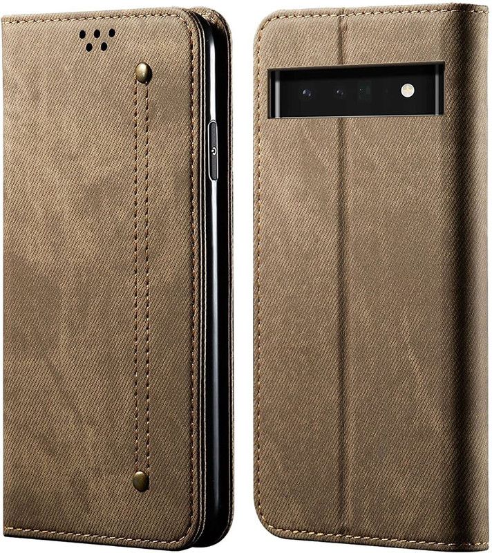 Cock Wallet Case Cover for Google Pixel 6 PRO  (Khaki, Magnetic Case)