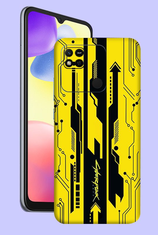 WeCre8 Skin's Xiaomi Redmi 10A Sport Mobile Skin  (Dark Yellow Cyber Multicolor Premium Quality Mobile Skin With Cleaning Wipe)