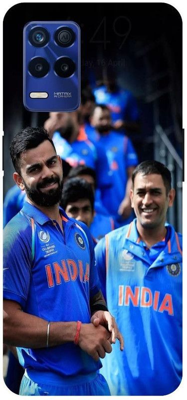 Bluvver Back Cover for Realme 8s 5G , RMX3381, Printed Virat Kohli Cricket Team Back Cover  (Multicolor, Hard Case, Pack of: 1)
