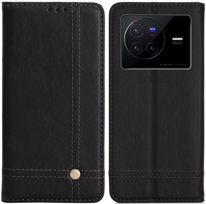 TURTLE Flip Cover for Vivo X80  (Black, Magnetic Case, Pack of: 1)