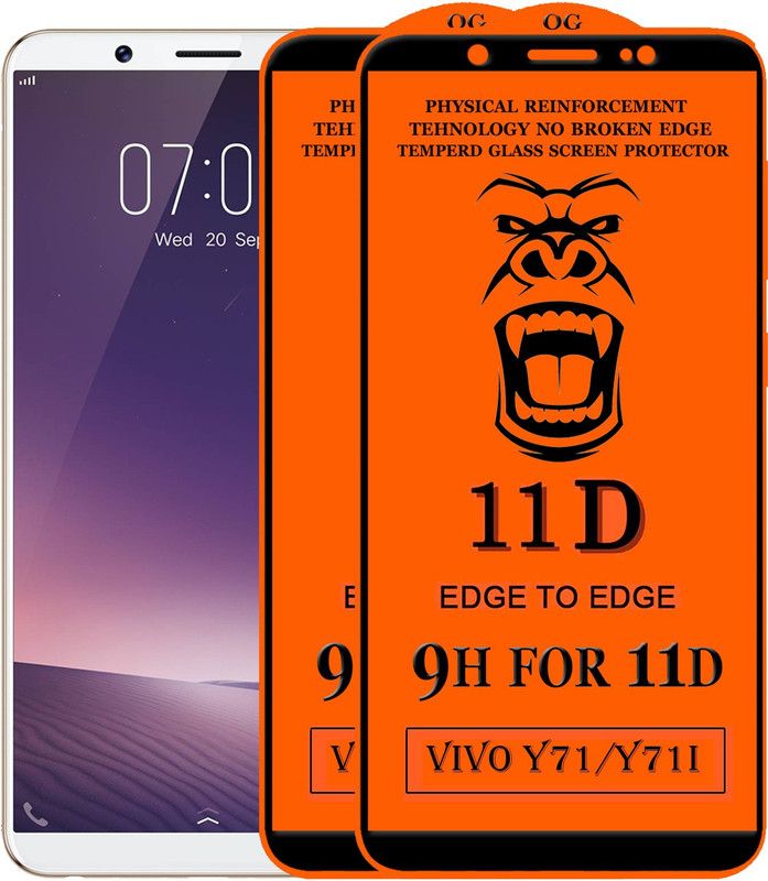 FIVE-O Edge To Edge Tempered Glass for VIVO Y71  (Pack of 2)