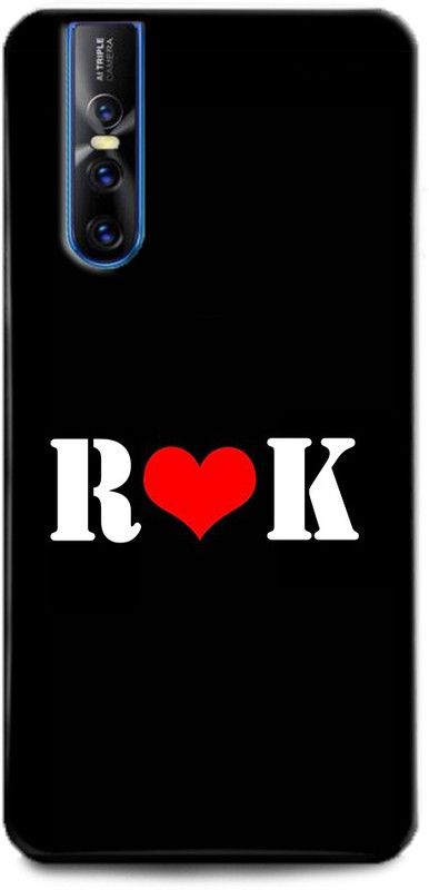 Afterglow Back Cover for Vivo V15 Pro R K, R LOVES K, NAME, LETTER, ALPHABET, RK LOVE, HART  (Multicolor, Shock Proof, Pack of: 1)