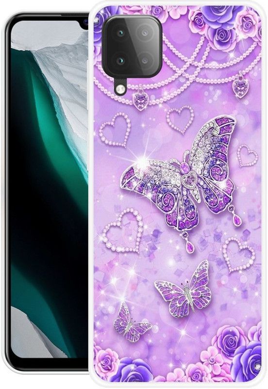 NEVYZAP Back Cover for Samsung Galaxy M12, Samsung Galaxy A12  (Purple, Grip Case, Silicon, Pack of: 1)
