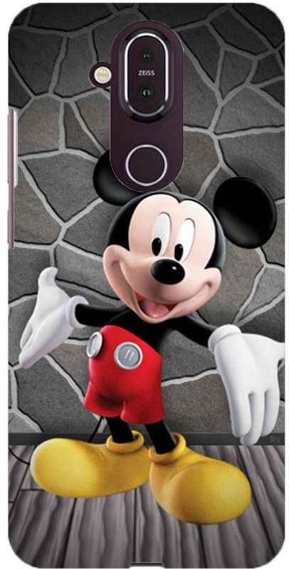 NDCOM Back Cover for Nokia 8.1 Mickey Mouse Printed  (Multicolor, Hard Case, Pack of: 1)