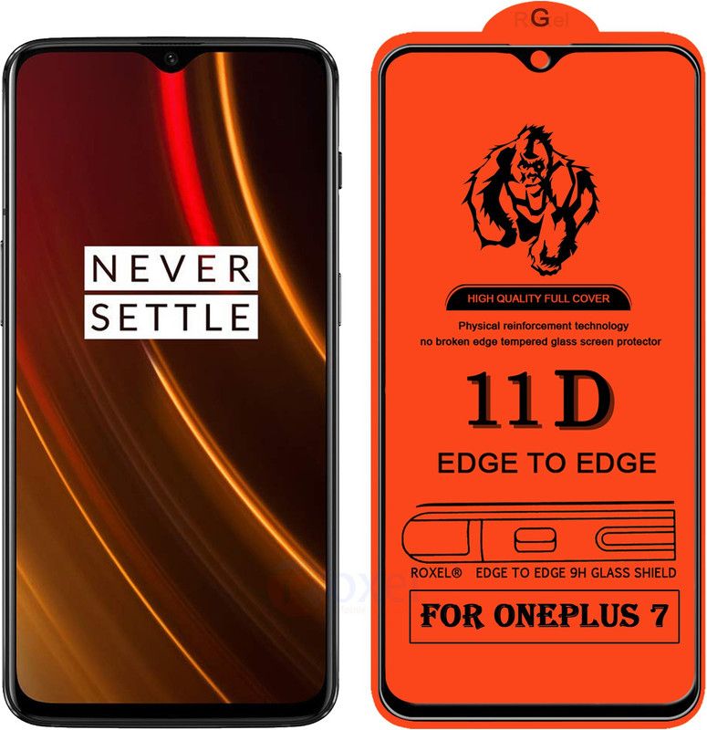Roxel Edge To Edge Tempered Glass for Oneplus 7  (Pack of 1)