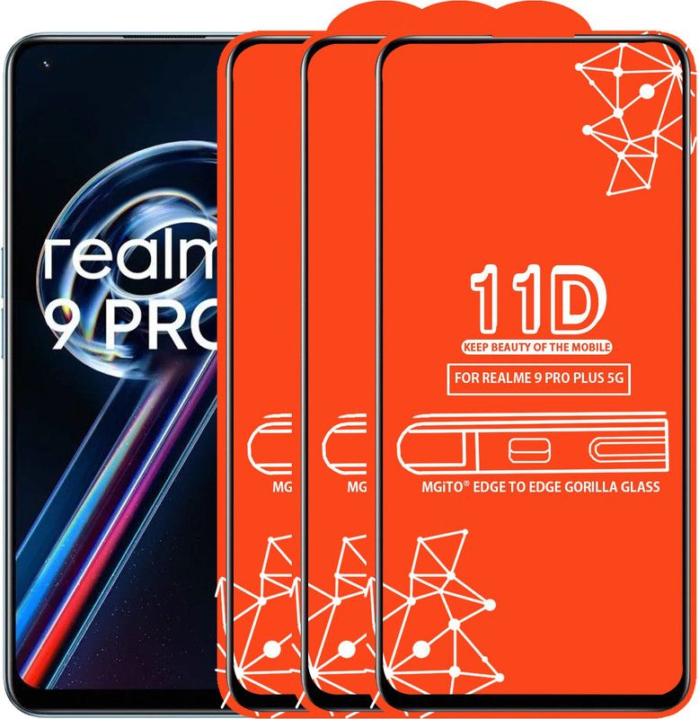 MGito Edge To Edge Tempered Glass for Realme 9 Pro Plus 5G  (Pack of 3)
