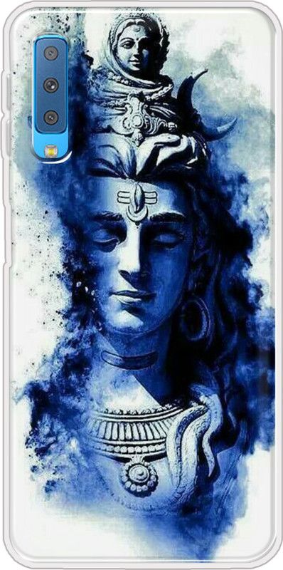 Hansviprint Back Cover for Samsung Galaxy A7 2018 Edition  (White, Blue, Grip Case, Silicon, Pack of: 1)