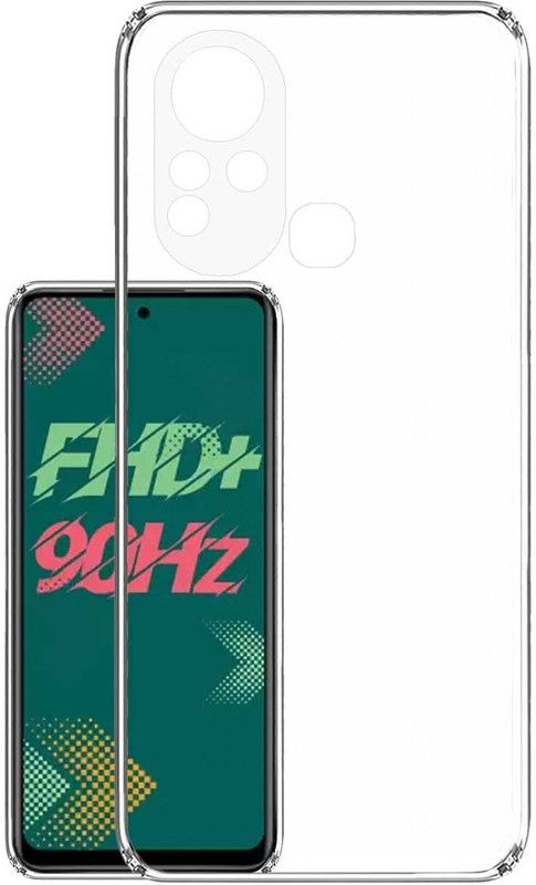 Phone Back Cover Back Cover for Infinix Hot 11S  (Transparent, White, Grip Case, Pack of: 1)