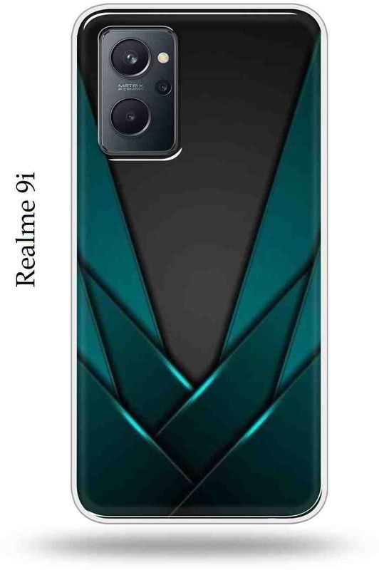Rm Style Back Cover for Realme 9i  (Green, Black, Silicon)