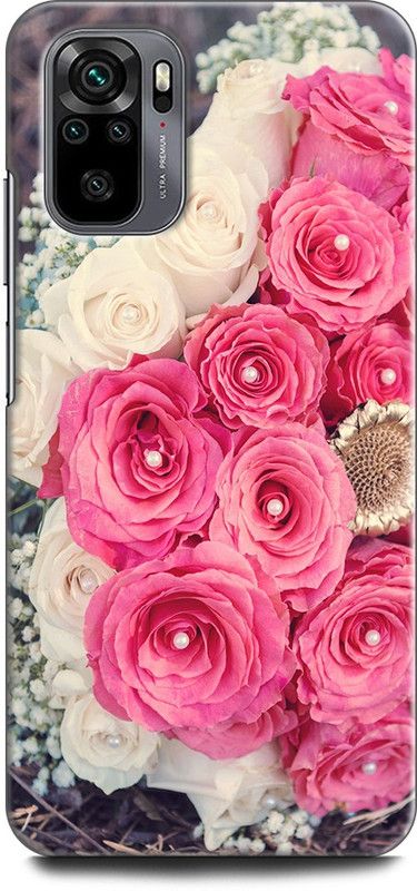 KEYCENT Back Cover for REDMI Note 10 ROSE, WHITE PINK ROCE, BOUQUET, ROSES, FLOWERS, CLASSIC  (Multicolor, Pack of: 1)
