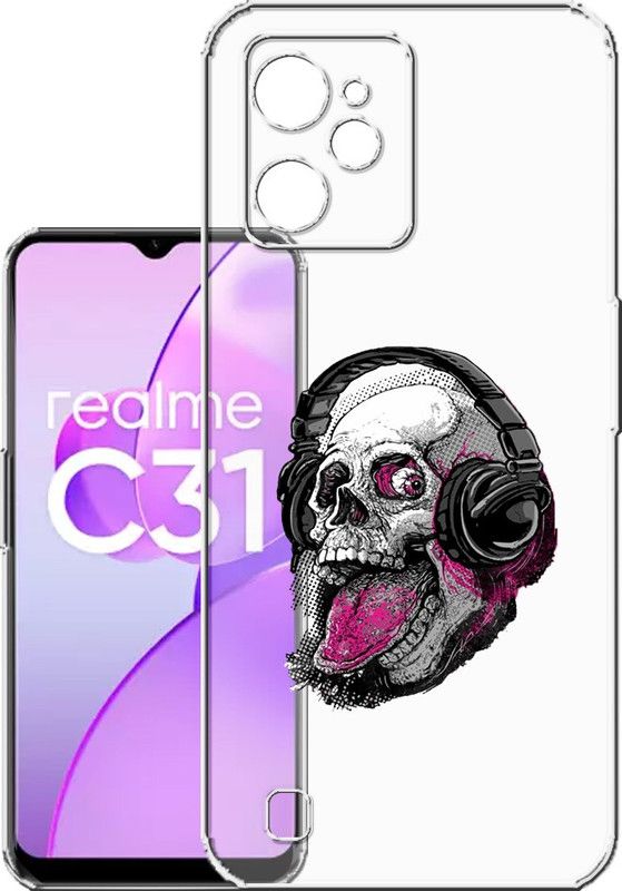 HANIRY Back Cover for Realme C31  (Black, Silicon, Pack of: 1)