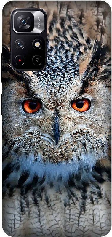 Yoprint Back Cover for Redmi Note 11t 5G Owl Art Printed cover  (Multicolor, Hard Case, Pack of: 1)