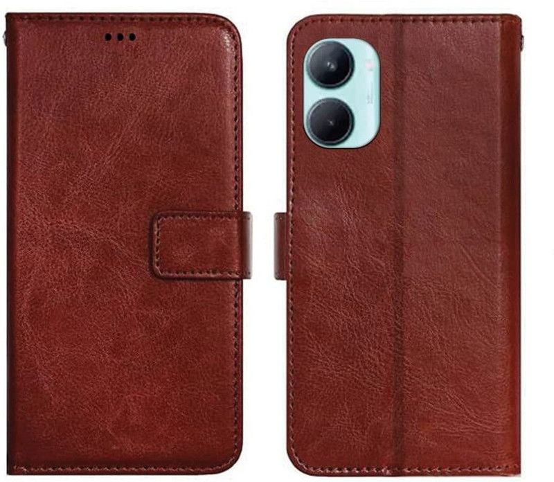 Cowboy Flip Cover for Realme C33, RMX3624  (Brown, Dual Protection, Pack of: 1)