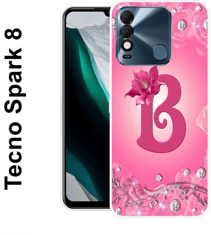 KLC Back Cover for Tecno Spark 8  (Pink, Grip Case, Silicon)