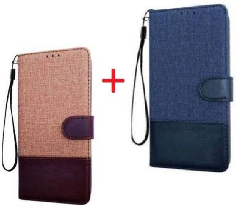 RidivishN Back Cover for Samsung Galaxy F12, Samsung Galaxy M12, Samsung Galaxy A12  (Brown, Blue, Magnetic Case, Pack of: 2)
