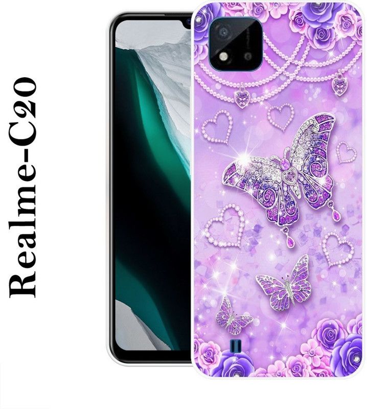 SUPERCASE Back Cover for Realme C20  (Purple, Grip Case, Silicon)