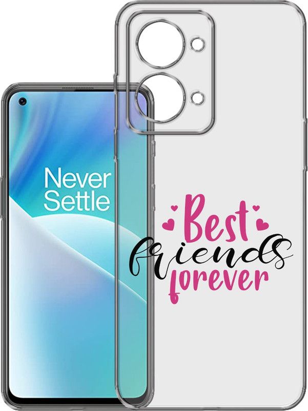 HANIRY Back Cover for Oneplus Nord 2T 5G, CPH2401 back cover, BEST FRIENDS FOREVER TEXT, Designer, PNG_86  (Multicolor, Flexible, Silicon, Pack of: 1)