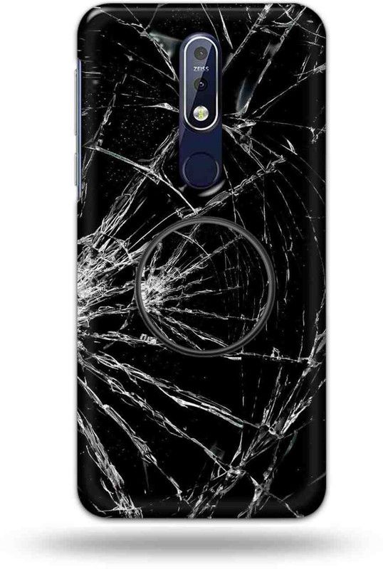 NDCOM Back Cover for Nokia 7.1  (Black, White, Cases with Holder, Pack of: 1)