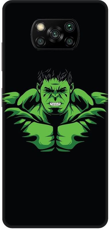 URCHIN Back Cover for Poco X3 Hulk, Marval, superhero, cartoon, Hulk cover  (Multicolor, Shock Proof, Pack of: 1)