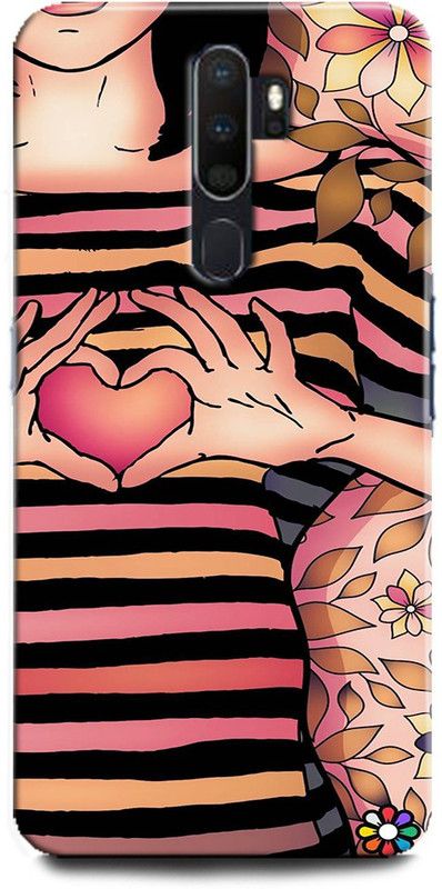 Afterglow Back Cover for OPPO A5 2020 HEARTS, GRIL  (Multicolor, Shock Proof, Pack of: 1)