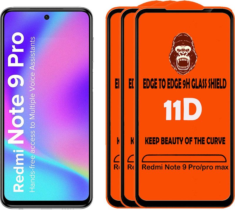 Unirock Tempered Glass Guard for Redmi Note 9 Pro  (Pack of 3)