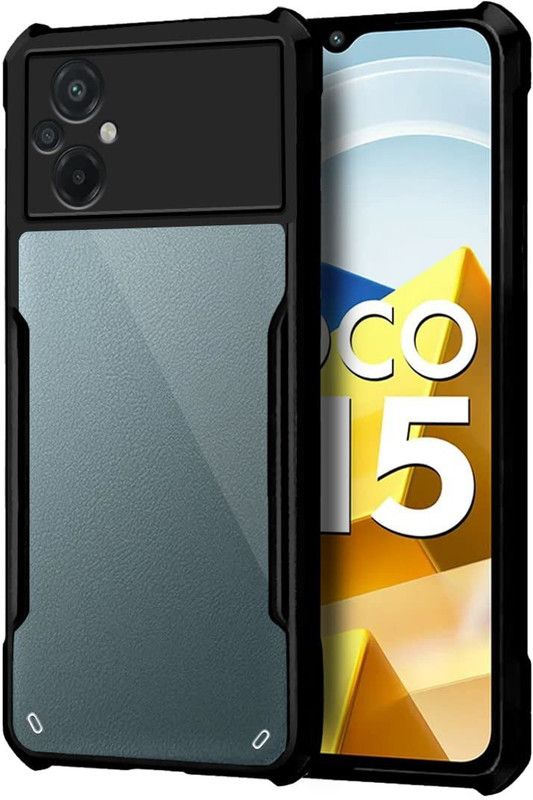 Moshking Back Cover for POCO M5, 360 Degree Protection | Transparent Mobile Phone Case  (Transparent, Blue, Pack of: 1)