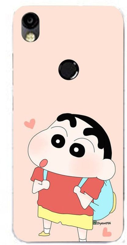 Golden Mask Back Cover for Sky Hawk Back Cover For Tecno Camon In3 Pink Background With Shinchan  (Multicolor, Waterproof, Silicon, Pack of: 1)