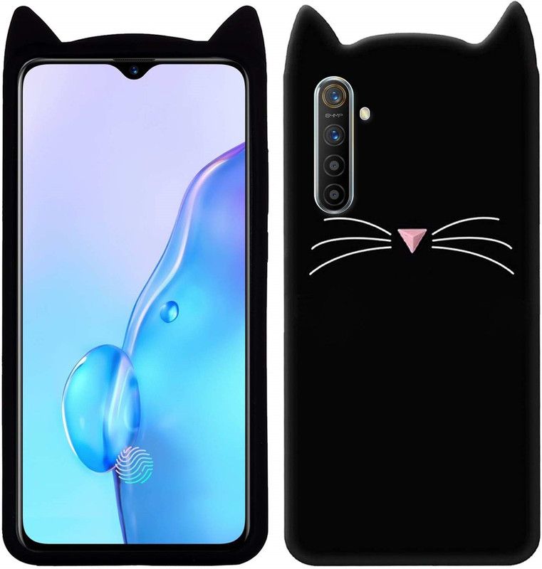 Deemoksh Back Cover for Realme 6  (Black, Flexible, Silicon)