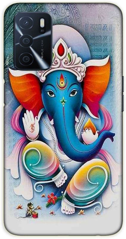 iprinto Back Cover for Oppo A53s 5G, Oppo A16 Lord Ganesha Ganesh Ji Ganpati Bappa Back Cover  (White, Hard Case, Pack of: 1)
