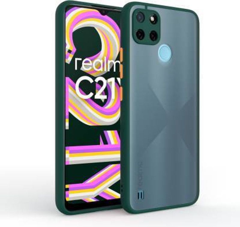 GROOZ Back Cover for Realme C25Y  (Green, Camera Bump Protector, Pack of: 1)