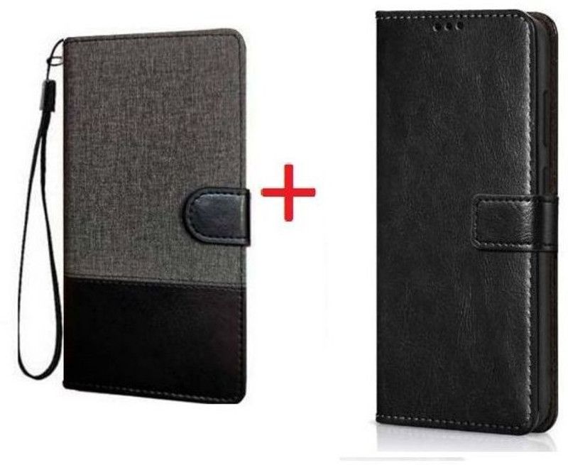 RharanxyN Flip Cover for OPPO Reno7 Pro 5G  (Black, Black, Pack of: 2)
