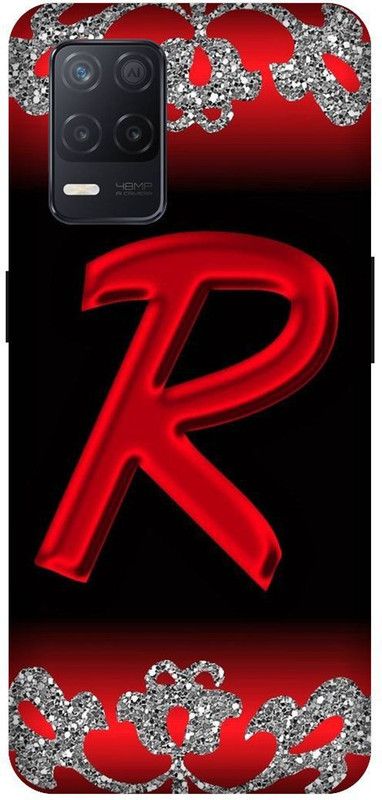 PHONE WALEY.COM Back Cover for Realme Narzo 30 (5G) , RMX3242 ,R letter,R name R word , Printed Back Cover  (Red, Hard Case, Pack of: 1)