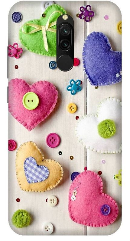 SSMORYA Back Cover for Mi Redmi 8 Cute Heart Printed Back Cover  (Multicolor, Waterproof)
