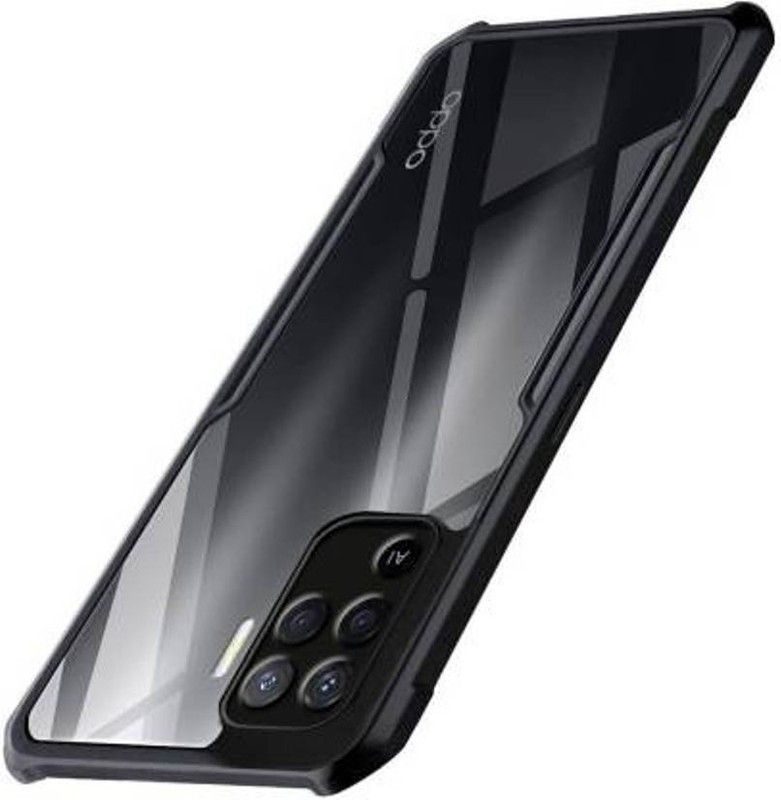 BooZ Back Cover for Oppo F19 Pro  (Black, Transparent, Dual Protection, Pack of: 1)