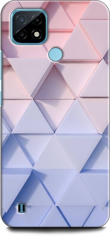 INDICRAFT Back Cover for Realme C21Y, RMX3261 3D, TRIAMGLES, WHITE, TEXTURE, ABSTRACT  (Multicolor, Dual Protection, Pack of: 1)