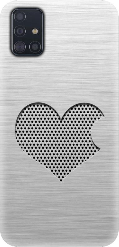 Smutty Back Cover for Samsung Galaxy A51, SM-A515F - Silver Heart Print  (Multicolor, Hard Case, Pack of: 1)