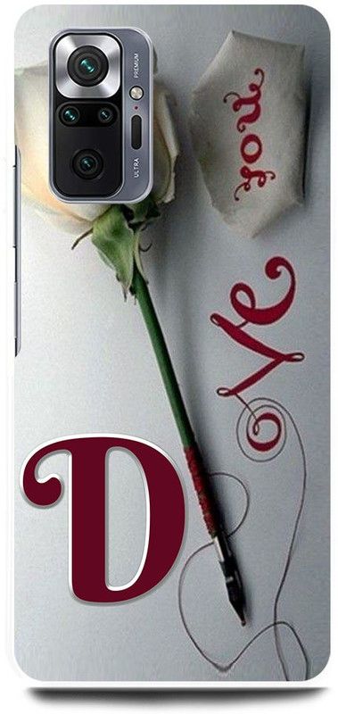 FRONK Back Cover for REDMI Note 10 Pro Max, D, NAME, LETTER, ALPHABET, LOVE  (Silver, Hard Case, Pack of: 1)