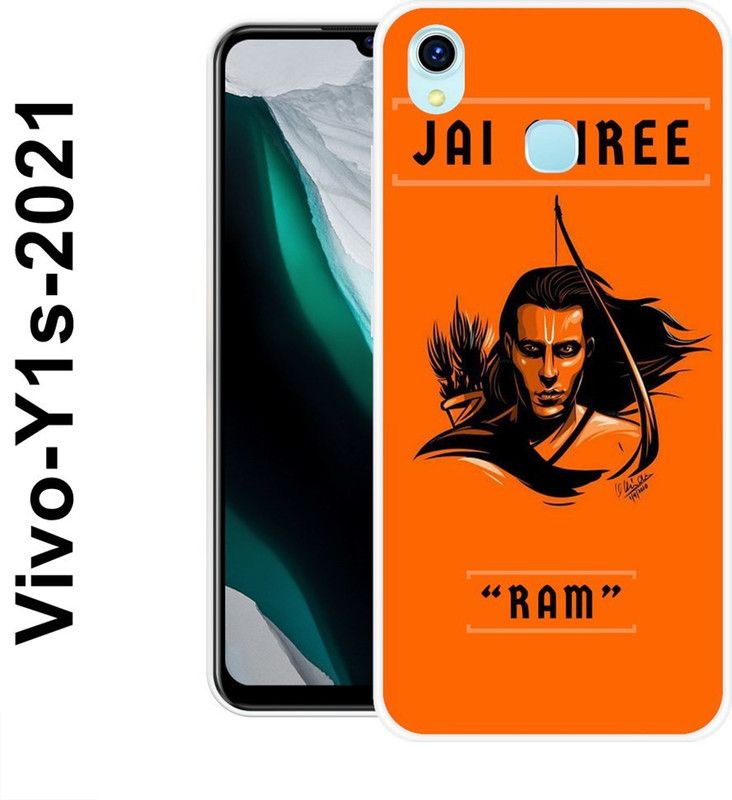 REALKING Back Cover for Vivo Y1s 2021  (Orange, Black, Grip Case, Silicon)