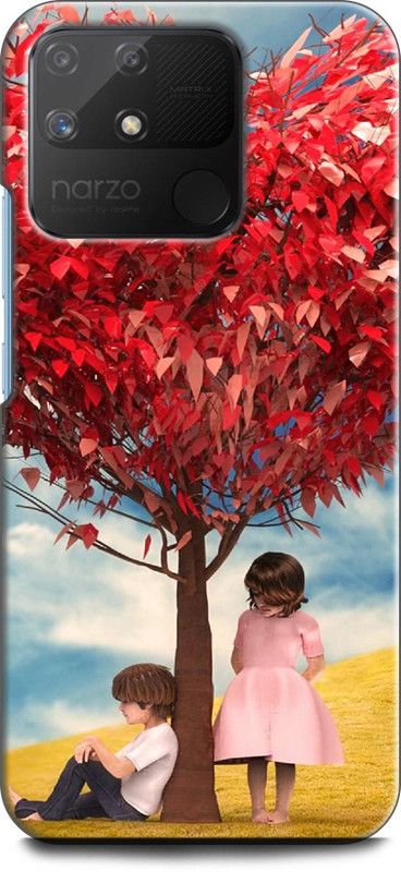 KEYCENT Back Cover for Realme Narzo 50A, RMX3430 GIRL, BOY, RED LOVE TREE, HEART, KIDS, LOVE  (Multicolor, Shock Proof, Pack of: 1)