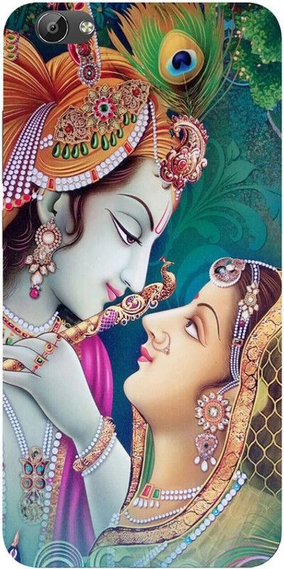 Golden Mask Back Cover for Vivo Y69 Radha Krishna  (Multicolor, Waterproof, Silicon, Pack of: 1)
