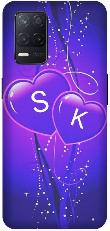 PHONE WALEY.COM Back Cover for Realme 8s (5G) , RMX3381 ,SK, S LOVES K,SK NAME, SK Love Printed  (Purple, Hard Case, Pack of: 1)
