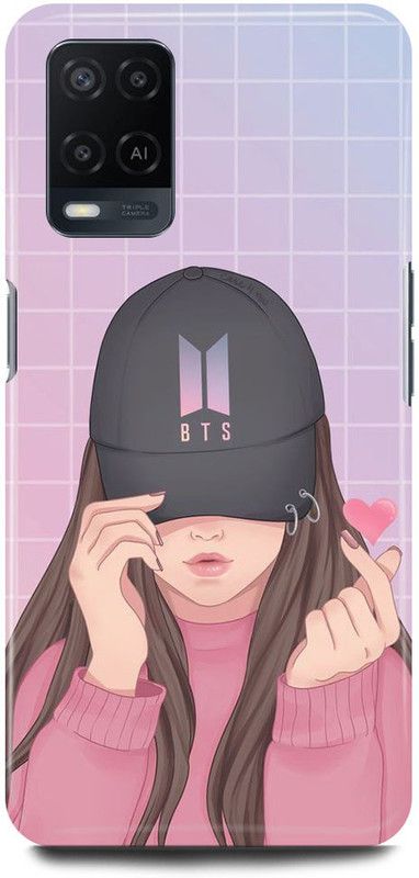 FRONK Back Cover for OPPO A54, CPH2239, BTS, CUTE, GIRL, ARMY, LOVE, MUSIC, KOREAN, SINGERS  (Beige, Hard Case, Pack of: 1)