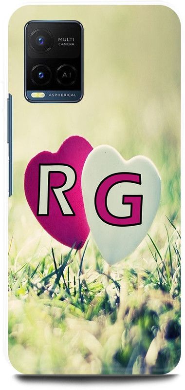 JUGGA Back Cover for Vivo Y21T, V2135, R LOVES G NAME,R NAME, G LETTER, ALPHABET,R LOVE G NAME  (Green, Hard Case, Pack of: 1)