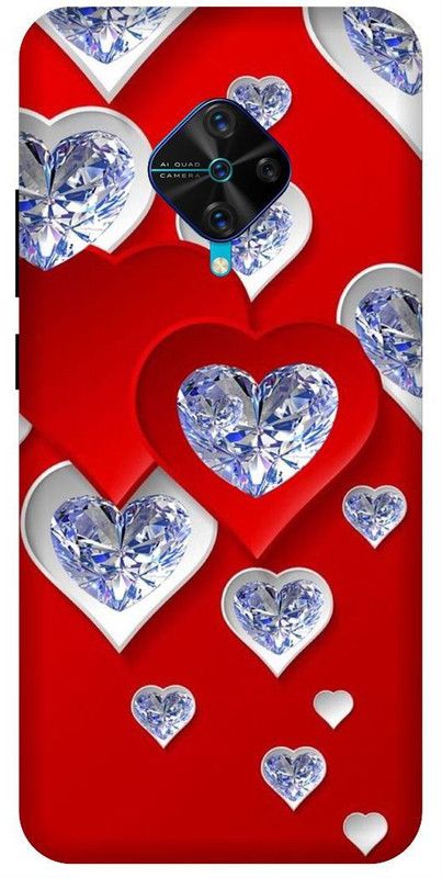SSMORYA Back Cover for Vivo S1 Pro Love Heart Printed Back Cover  (Multicolor, Waterproof, Pack of: 1)