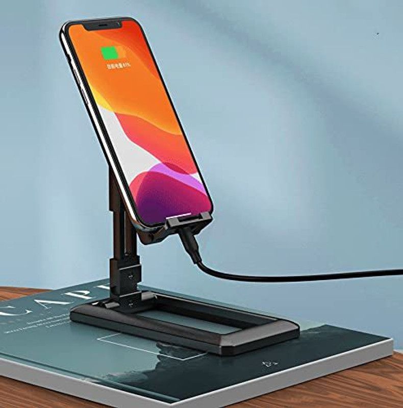 GoRogue Height & Angle Adjustable Desk Cellphone Holder for All Mobiles & Tablets, Universal Foldable Dock Stand Mobile Holder