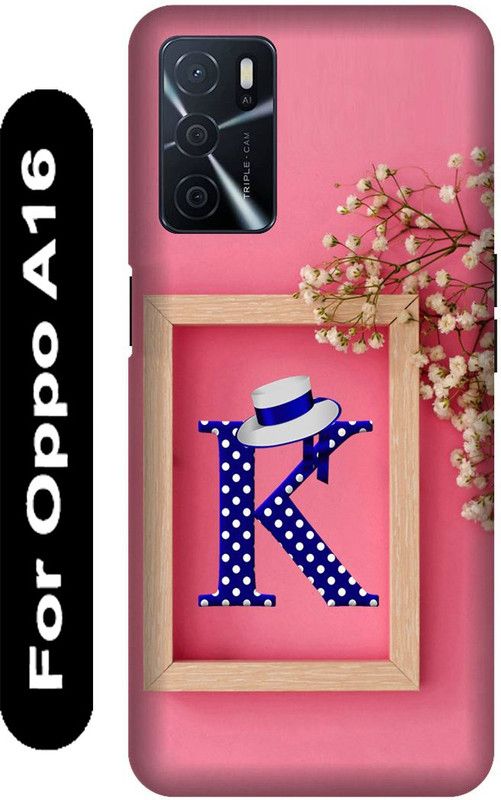 SSMORYA Back Cover for OPPO A16, K letter, Pink Printed  (Multicolor, Hard Case, Pack of: 1)