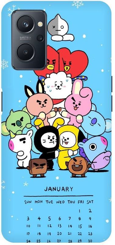 Vinsmoke Back Cover for Realme 9i BT21-BTS-koya-RJ-Shooky-Mang-Chimmy-Tata-Cooky-394295  (Multicolor, Shock Proof)