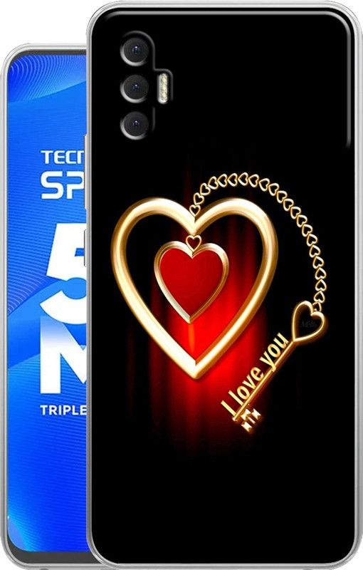 Selfless Back Cover for Tecno Spark 8P  (Red, Black, Silicon, Pack of: 1)