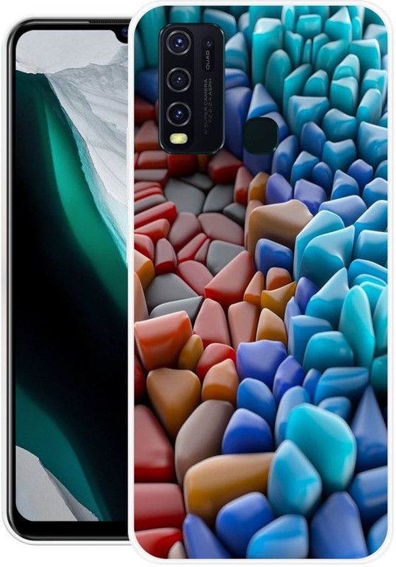 JAYFOX Back Cover for Vivo Y30  (Blue, Red, Silicon)