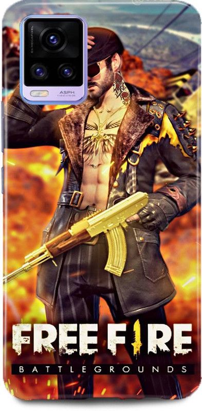 MP ARIES MOBILE COVER Back Cover for ViVO V21, V2050, FREEFIRE JUEGO GUN METAL FIRE BACKGROUND GAME PUBG  (Multicolor, Hard Case, Pack of: 1)